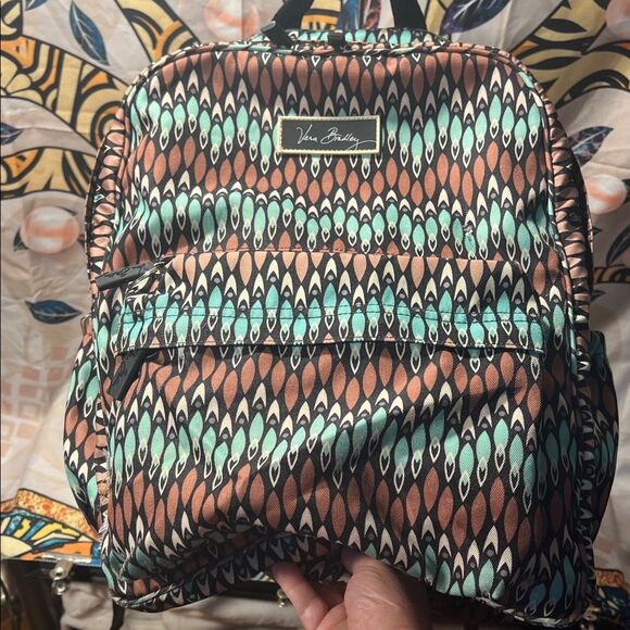 Vera Bradley Lighten Up Grand Backpack in the Sierra Stream Pattern. - Picture 2 of 15